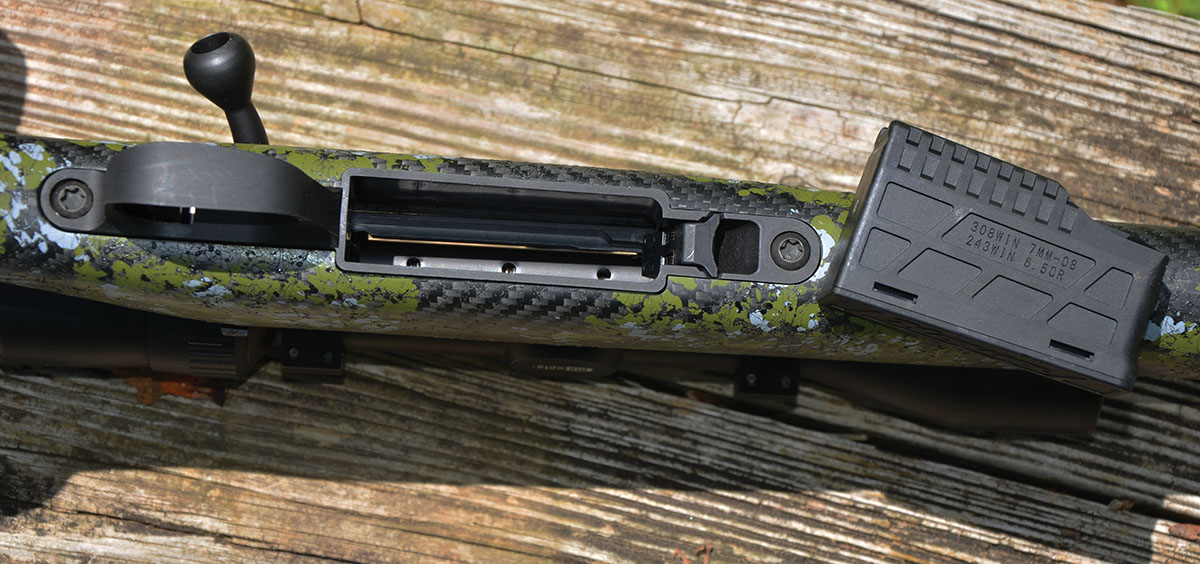 As another way of reducing weight, the bottom assembly and the 3-round magazine are polymer with a combined weight of 2.2 ounces. As is typical for a single-stack magazine, cartridge feeding is both reliable and buttery smooth. A tug on the latch at the front of the magazine releases it to leap into the open hand.